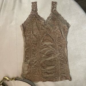 Leopard print lace tank